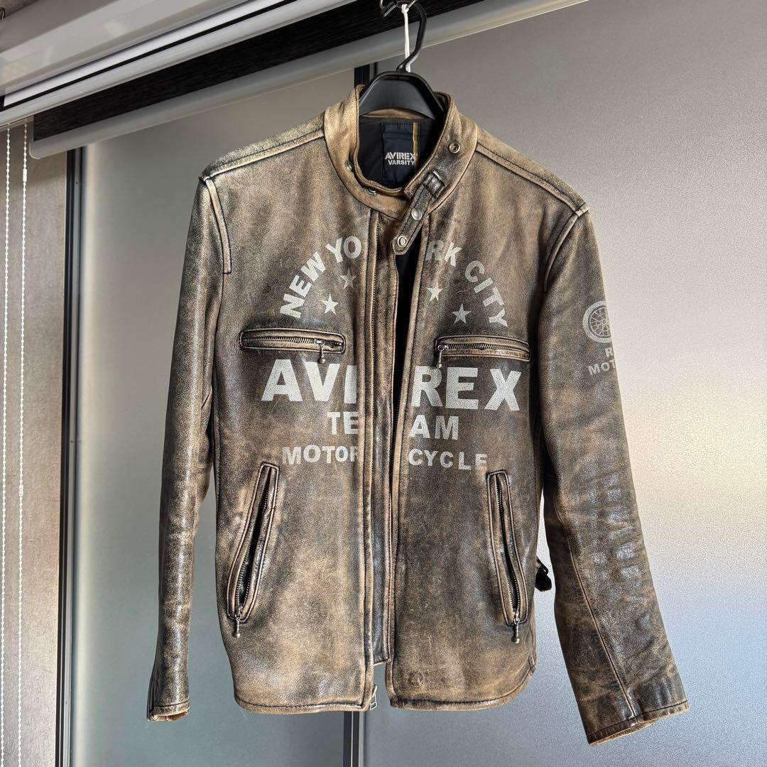 AVIREX レザーシングルライダース Lサイズ 6181022