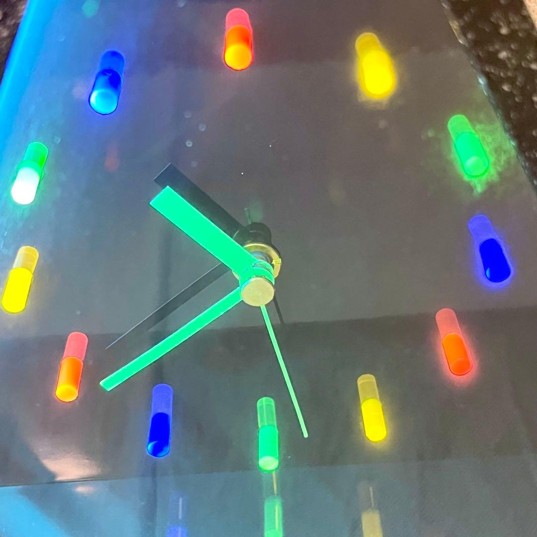 【希少】80's ネオンクロック 置き時計 三角 ヴィンテージ ビンテージ