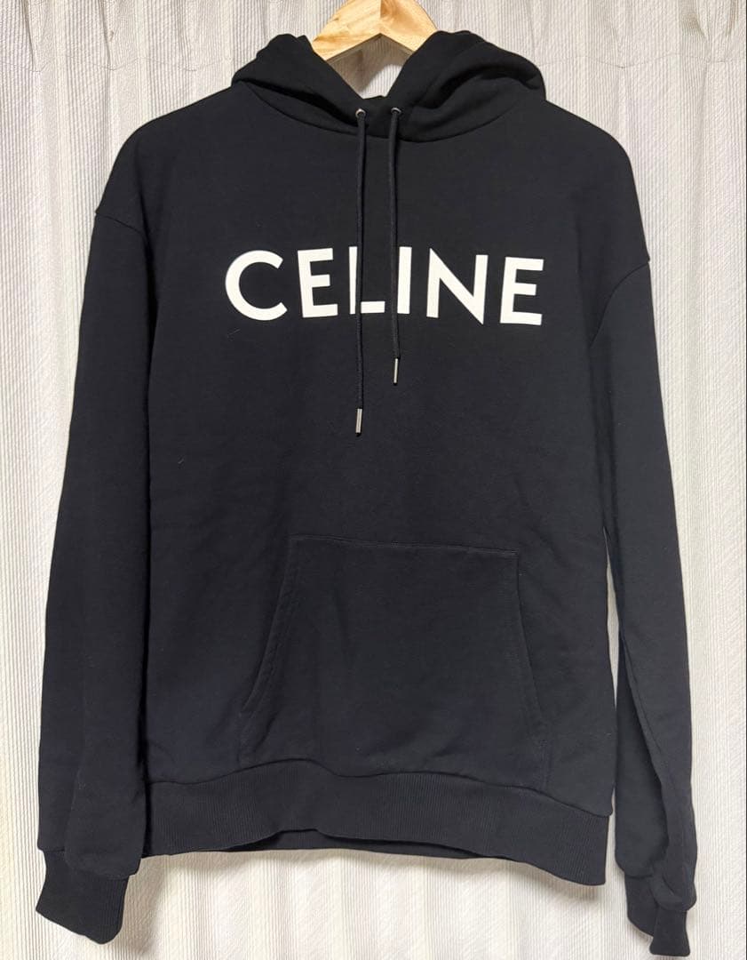 CELINE｜ブラック フード付きパーカー｜正規品｜Sサイズ｜美品