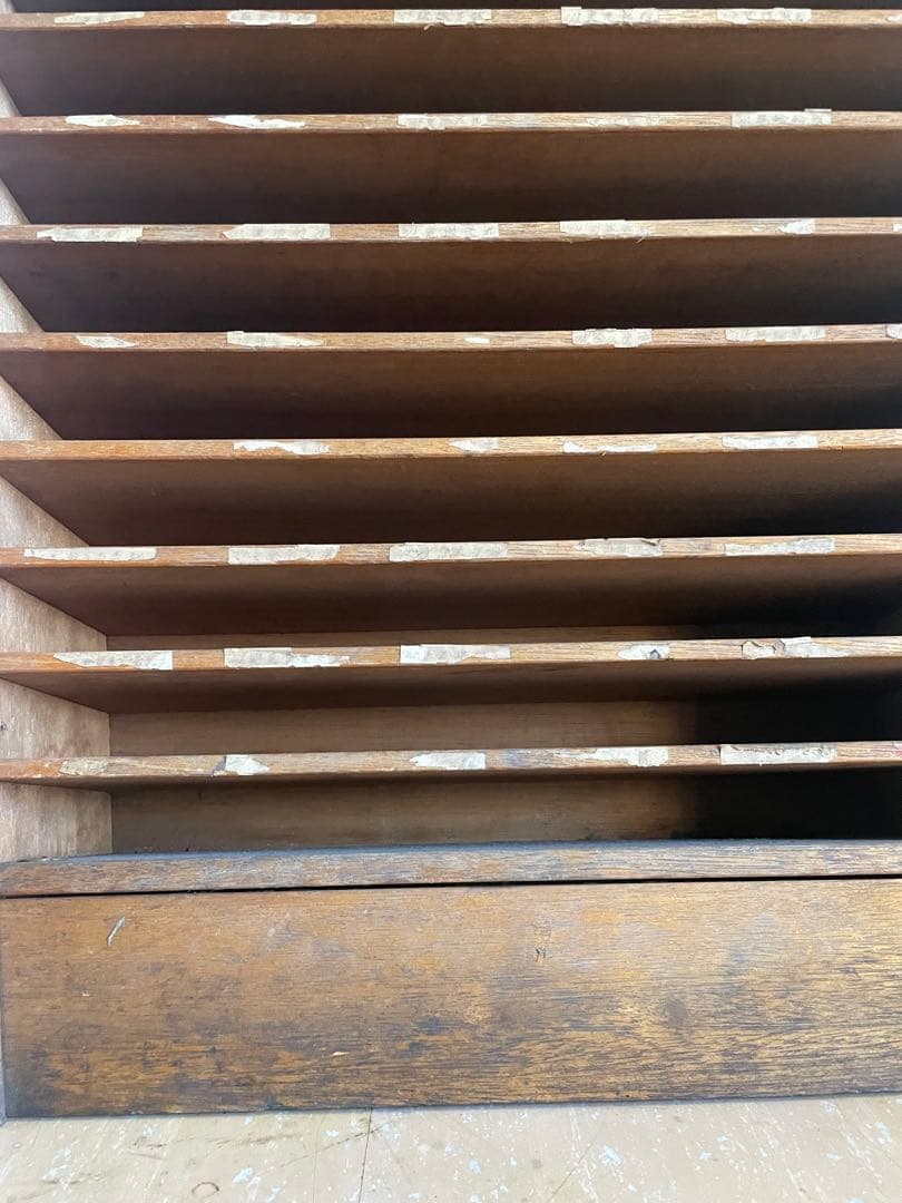 T【送料込み】活版印刷所から出た木の棚【古道具】【活版印刷】