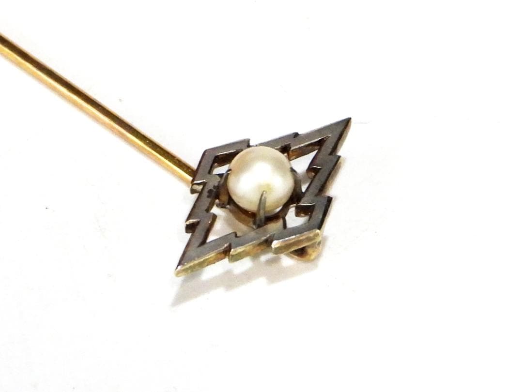 アクセサリー　アコヤパール　K18刻印　ピン　ブローチ 2g