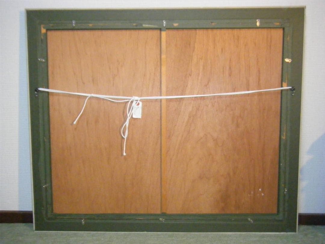 版画　作者不詳　サイン有　ジクレー　寂しい赤いサイ　名品　P193