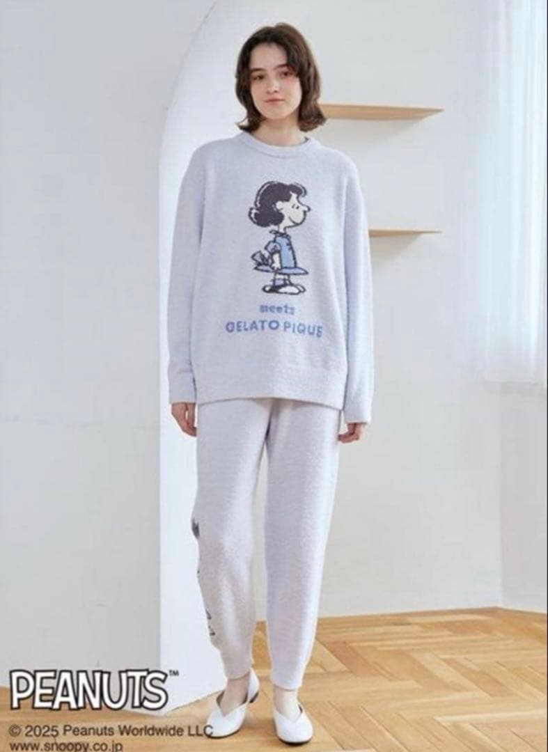 【ジェラートピケ】PEANUT ベビモコパジャマセット ブルー フリー