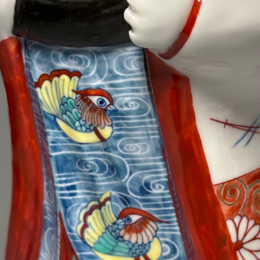 大五窯　色鍋島　古伊万里人形　高さ34cm　37cm　共箱　全手描き仕上げ