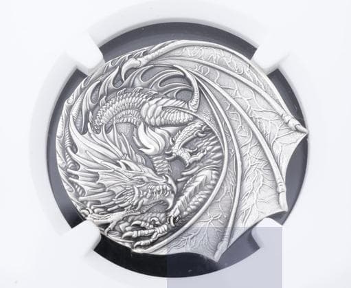 最高鑑定　NGC　MS70　2022 フィジー 赤い竜 1oz銀貨 鑑定済