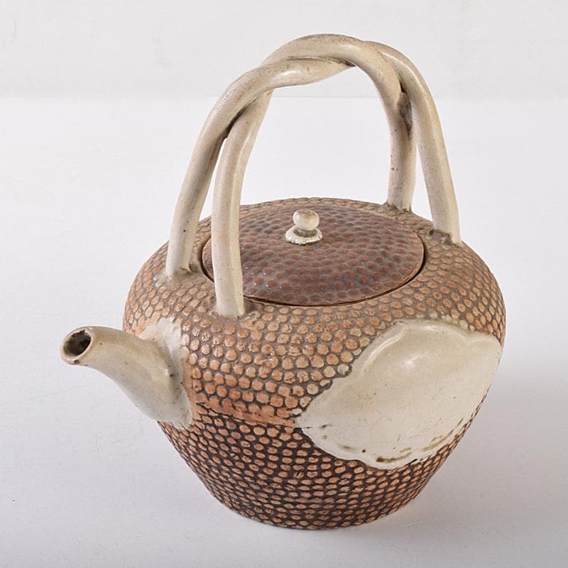 煎茶道具　平戸焼　鉄瓶形霰文窓抜　急須　水注　M　R8171