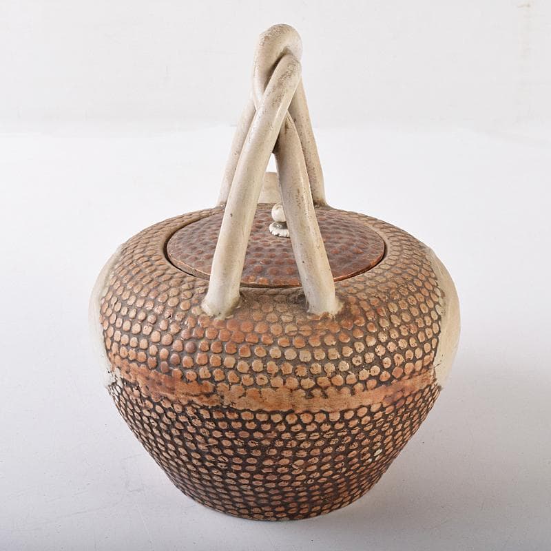 煎茶道具　平戸焼　鉄瓶形霰文窓抜　急須　水注　M　R8171