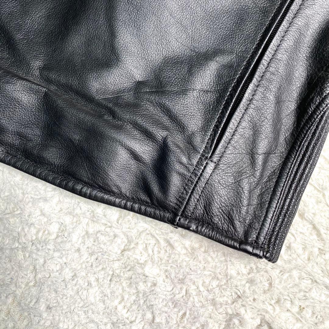 良品✨ハーレーダビッドソン ライダース 110周年記念 大きいサイズ 本革 黒