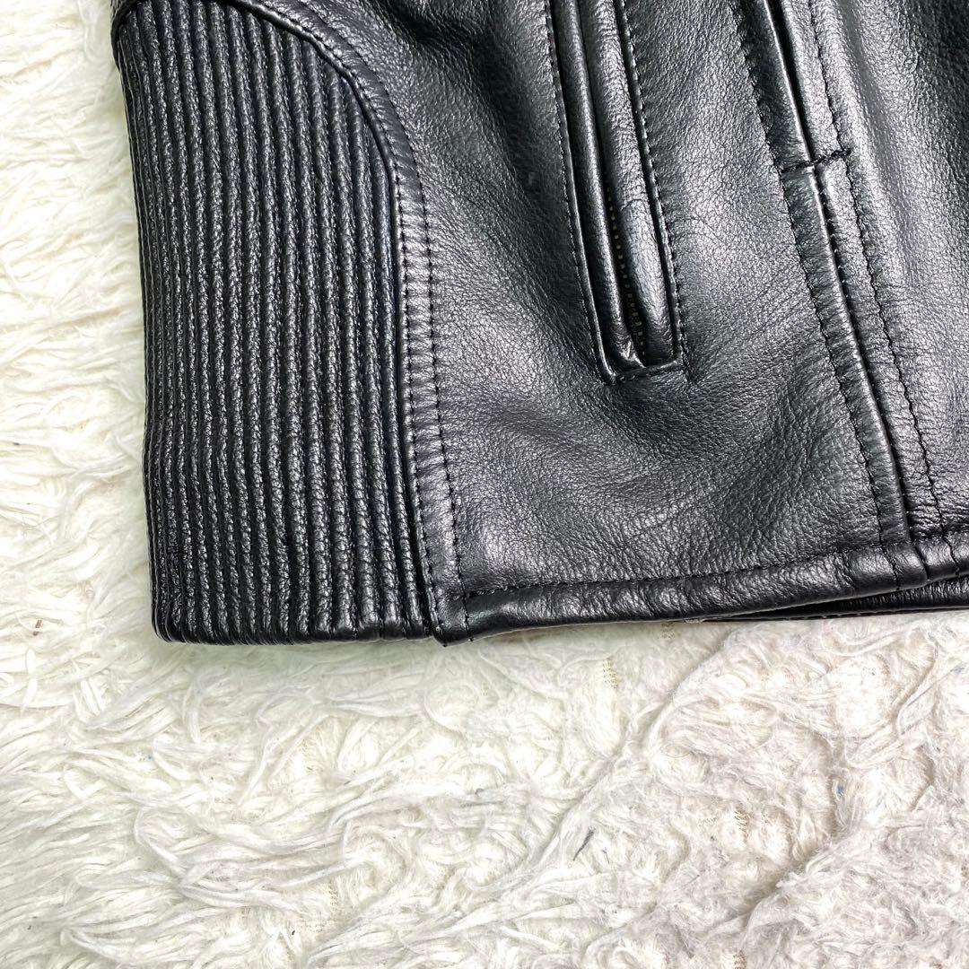 良品✨ハーレーダビッドソン ライダース 110周年記念 大きいサイズ 本革 黒