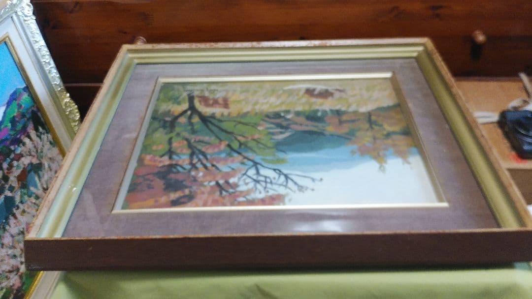 三角 嘉寿男　「秋景色」　油彩　F8号　一水会員　師：石井柏亭、坂本繁二郎