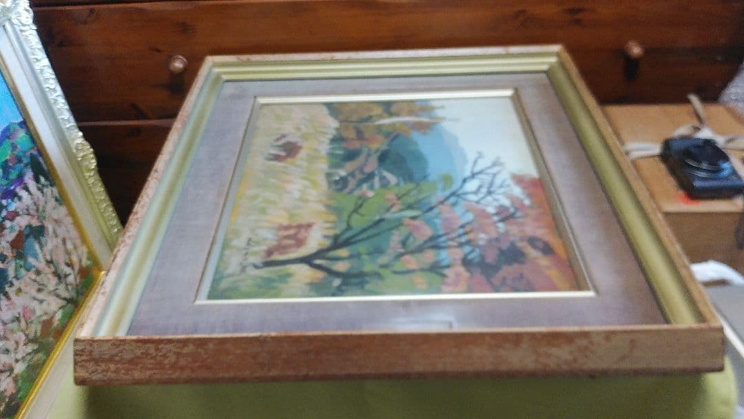 三角 嘉寿男　「秋景色」　油彩　F8号　一水会員　師：石井柏亭、坂本繁二郎