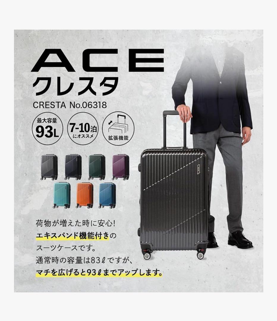 ACE スーツケース ブラックカーボン 83L/93L 7〜10泊サイズ