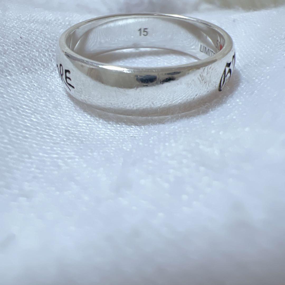 《美品》グッチ SOAVE AMORE 限定 ロゴ リング 14号 シルバー