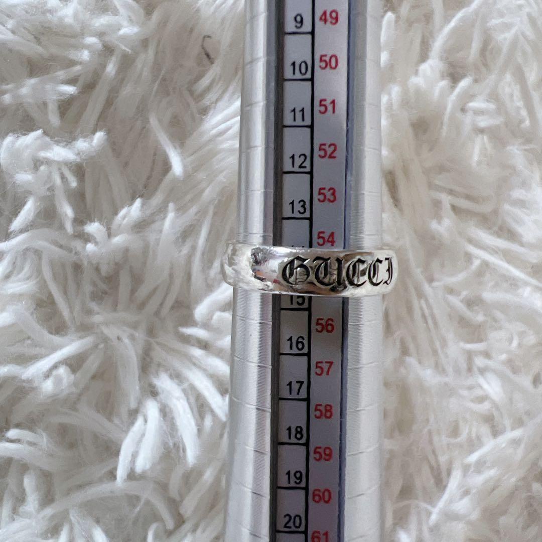 《美品》グッチ SOAVE AMORE 限定 ロゴ リング 14号 シルバー