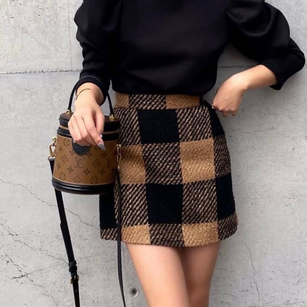 【sheller】シェリエ♡チェック柄 キュロット 黒✖️ベージュ