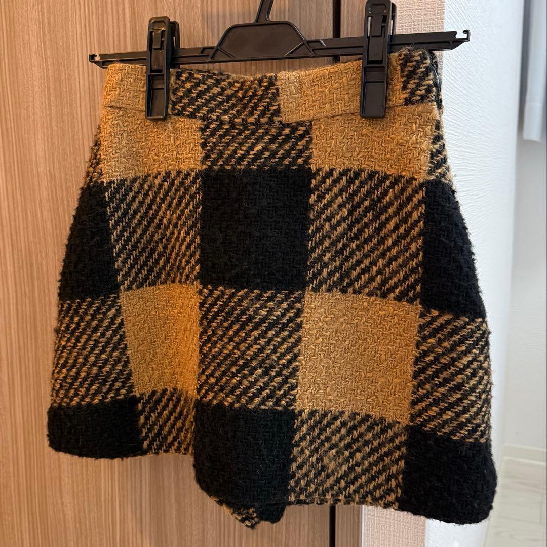 【sheller】シェリエ♡チェック柄 キュロット 黒✖️ベージュ