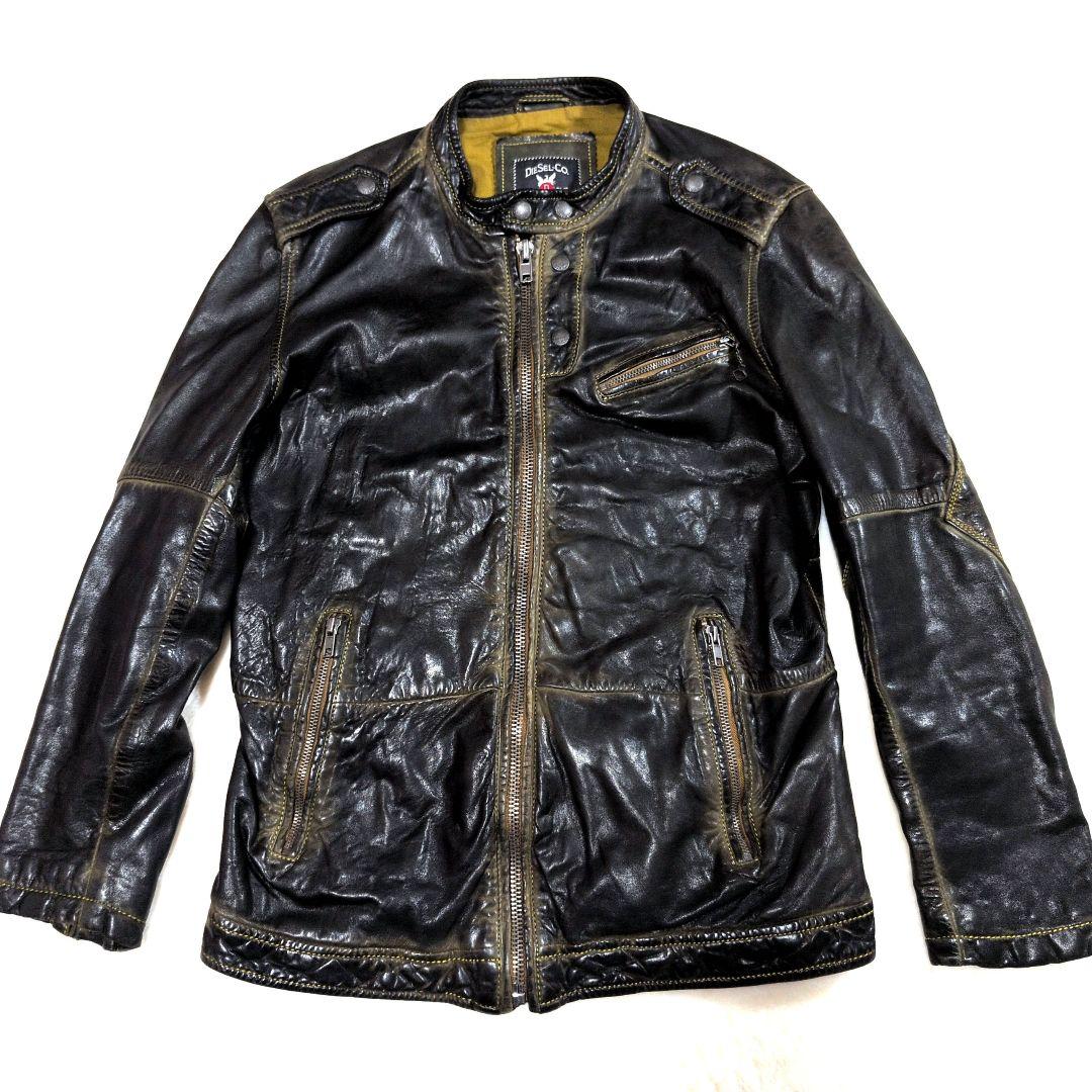 【激渋】DIESEL vintage加工 ライダースジャケット シープレザー