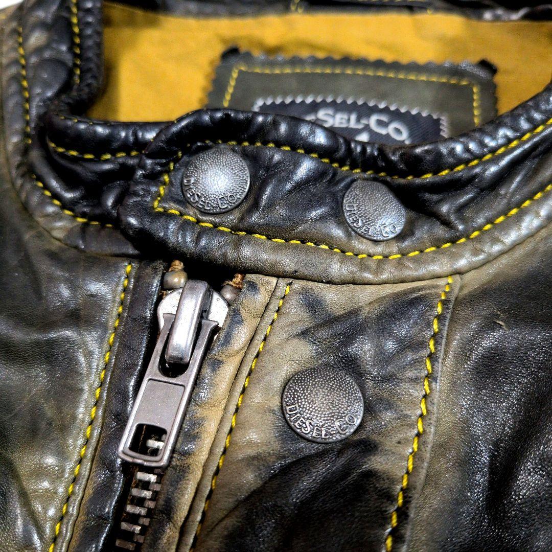 【激渋】DIESEL vintage加工 ライダースジャケット シープレザー