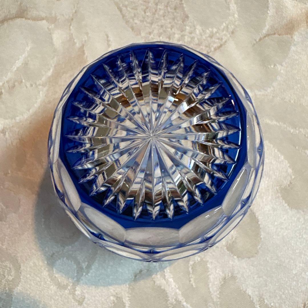 江戸切子　カガミクリスタル　冷酒杯　「紫陽花」「向日葵」 鍋谷聡作　伝統工芸品