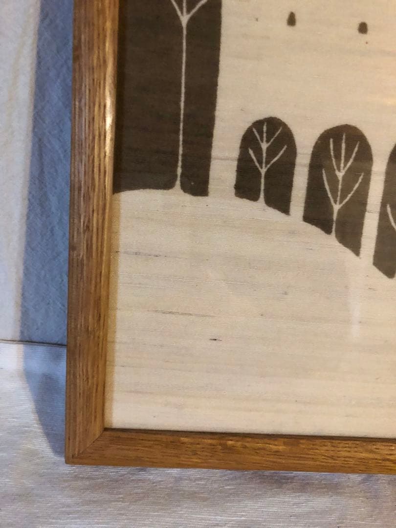 望月通陽　型染作品『愛の神よ』馬　人　楽器　家　管楽器