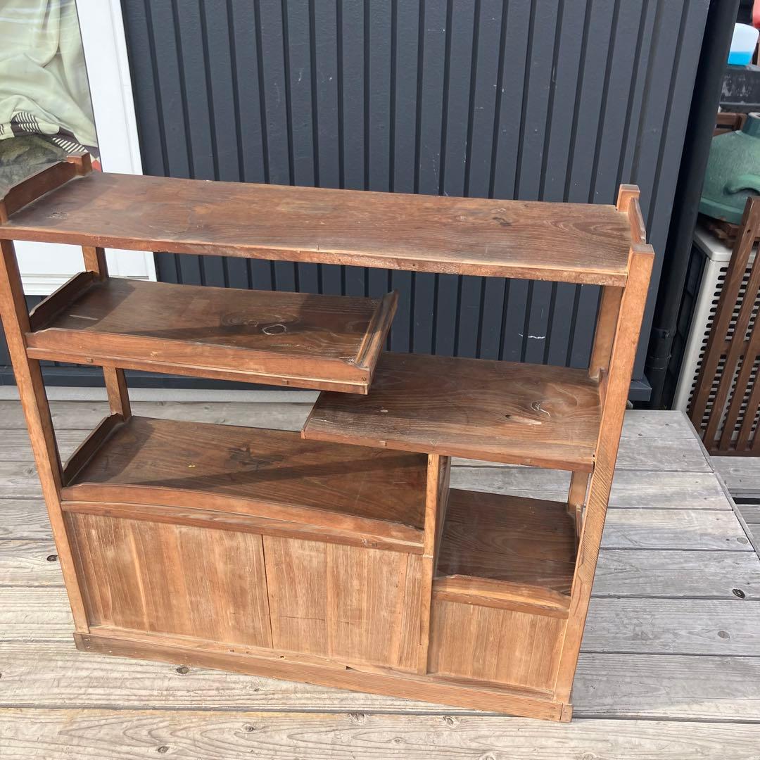 昭和レトロ 木製茶箪笥 茶棚 飾り棚 サイドボード 古家具 古民家 ビンテージ