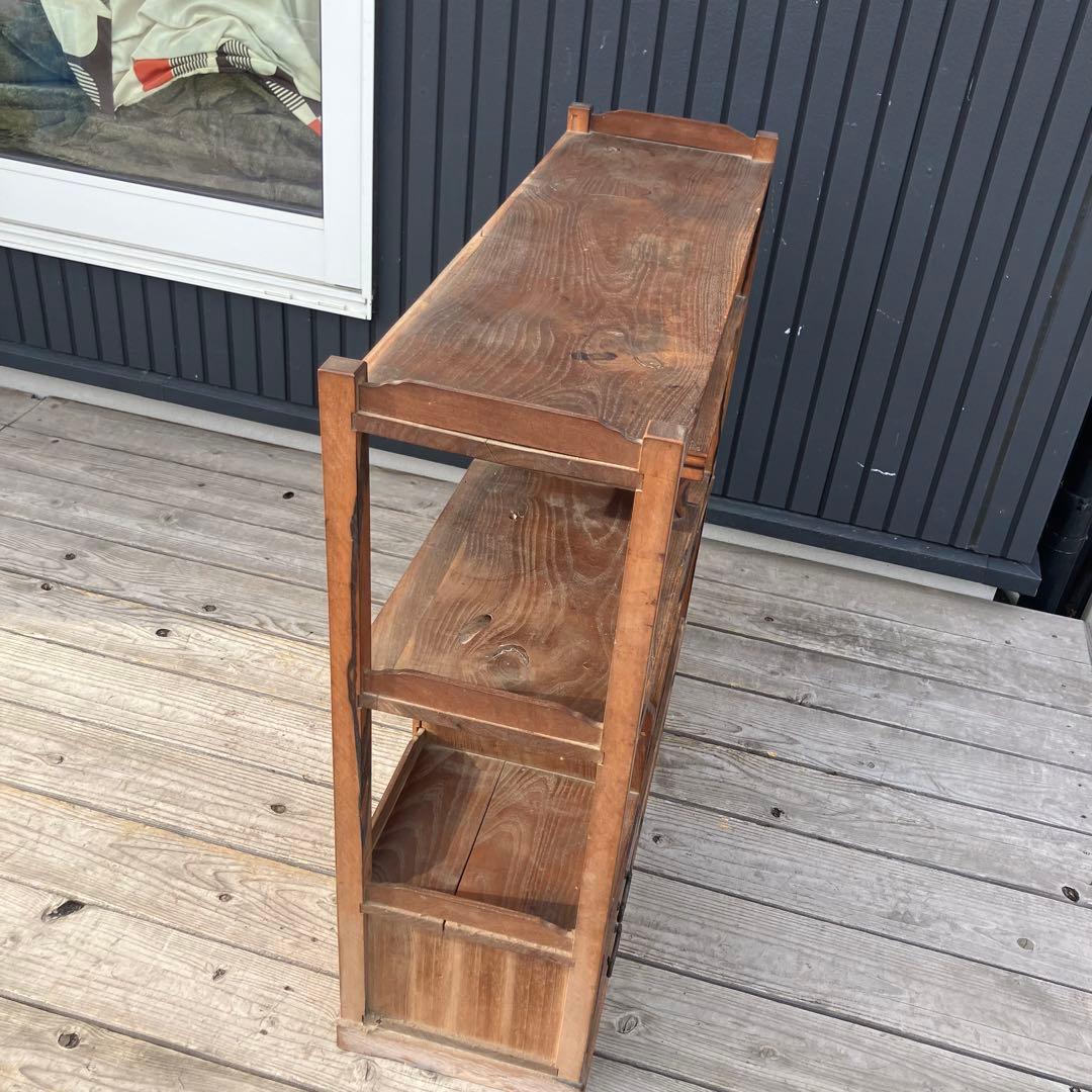 昭和レトロ 木製茶箪笥 茶棚 飾り棚 サイドボード 古家具 古民家 ビンテージ