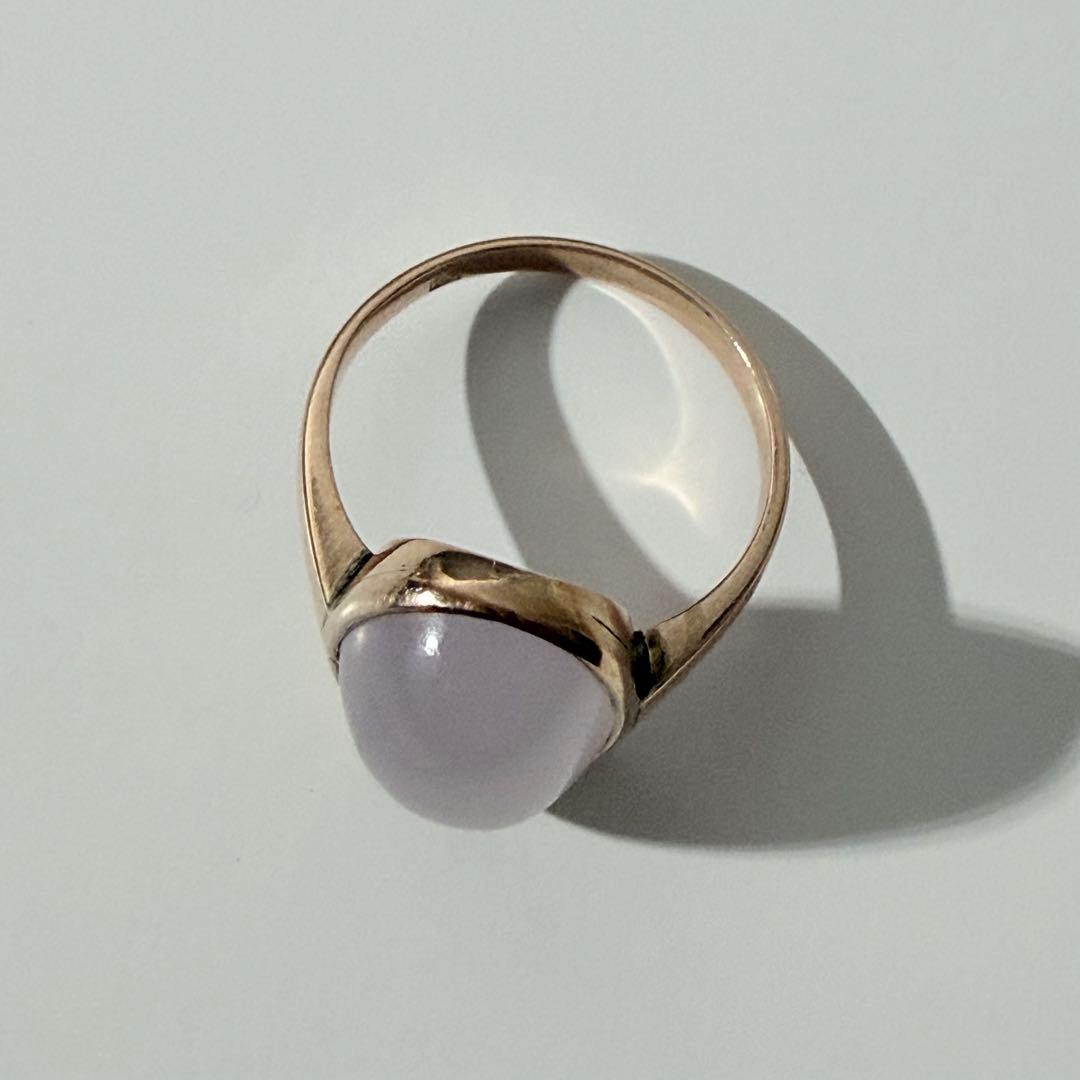 K9 薄紫色　カルセドニー　オーバルストーン　リング