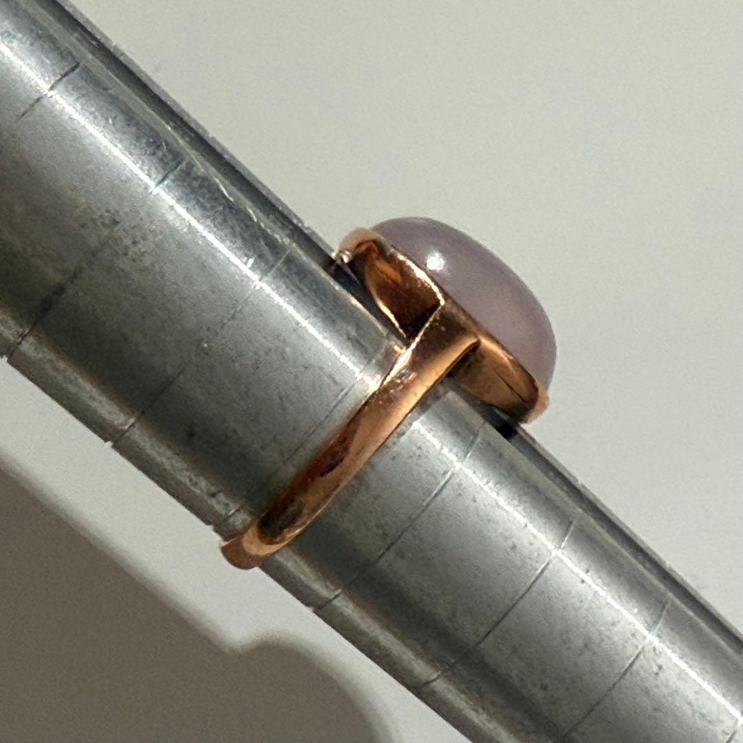 K9 薄紫色　カルセドニー　オーバルストーン　リング