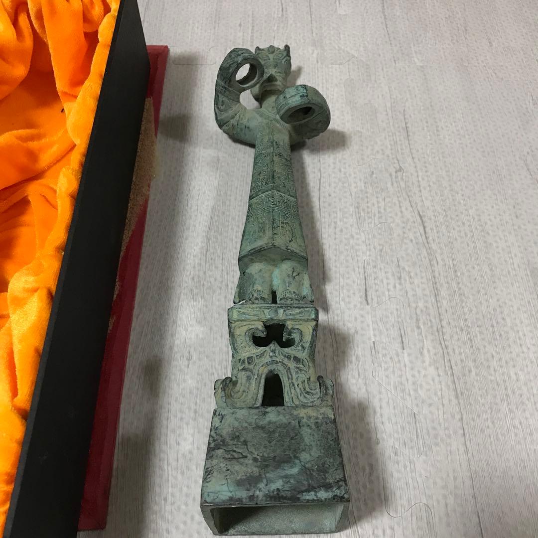 三星堆　立人像レプリカ　精密ブロンズ