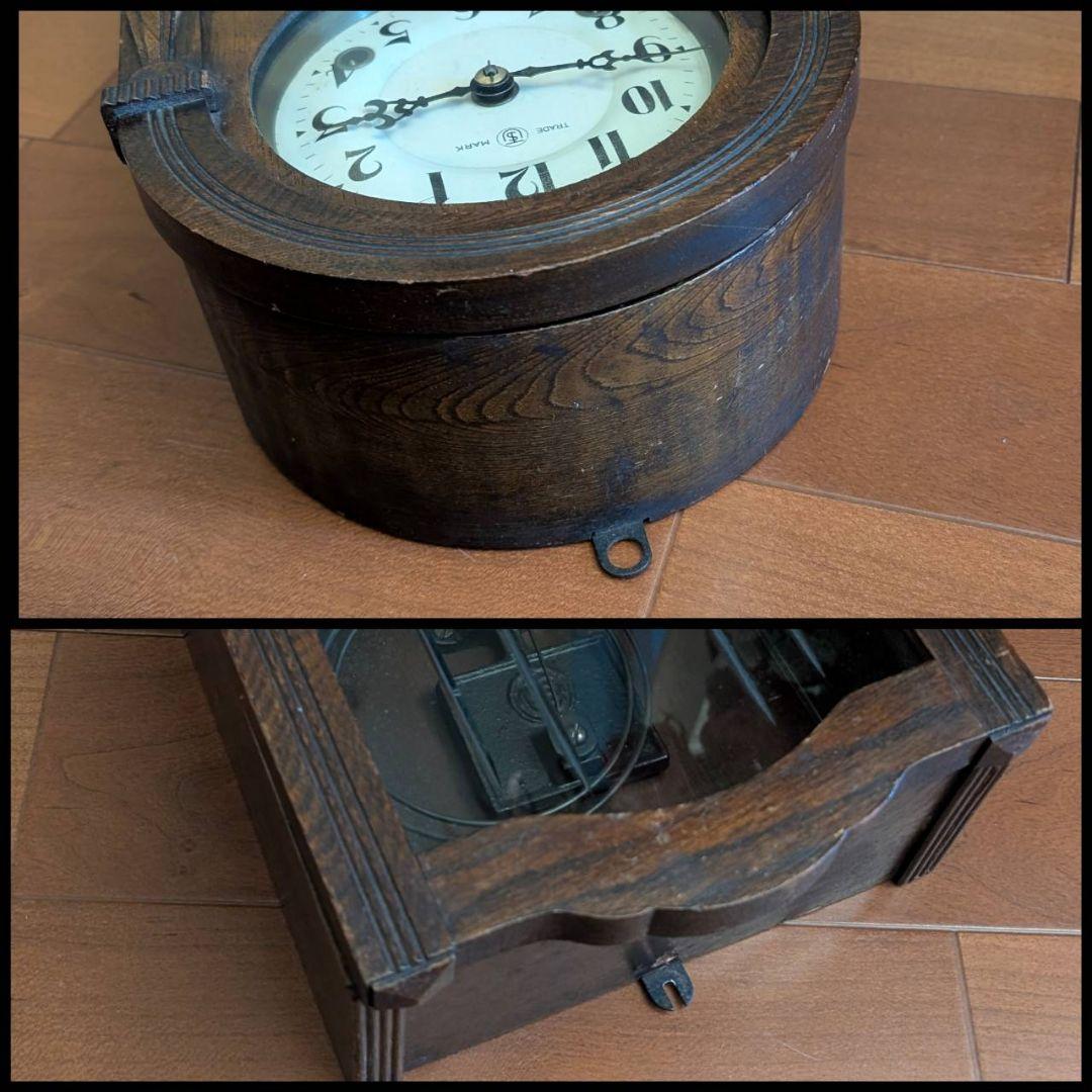 古時計　掛時計　アンティーク掛時計　ゼンマイ時計　レトロ時計　英工舎