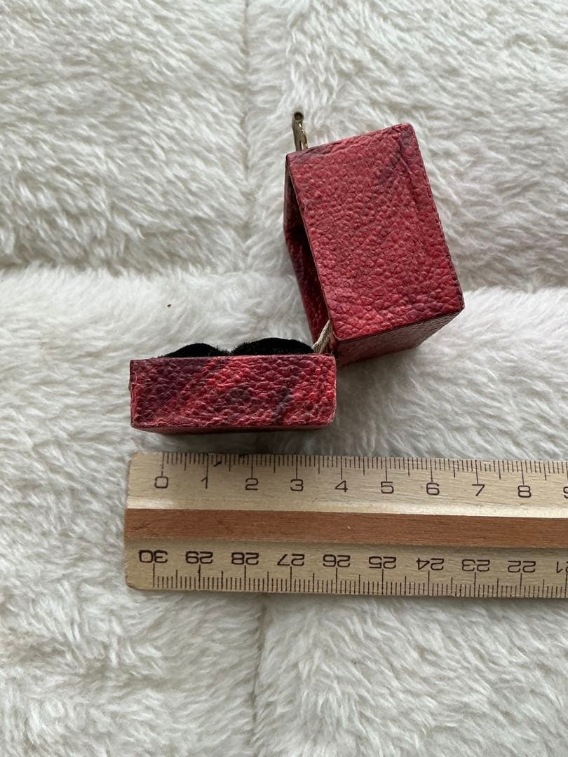 赤系紙張りヴィンテージジュエリーボックス