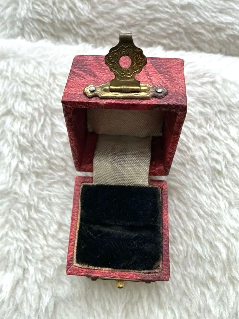 赤系紙張りヴィンテージジュエリーボックス