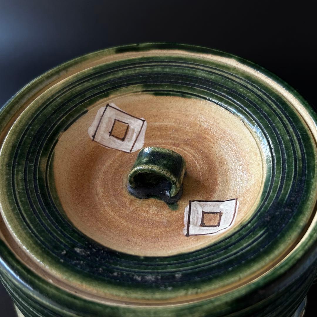 茶道具　鳴海織部　耳付　水指　菊泉窯　源彦　共箱　オリベ　茶会　稽古