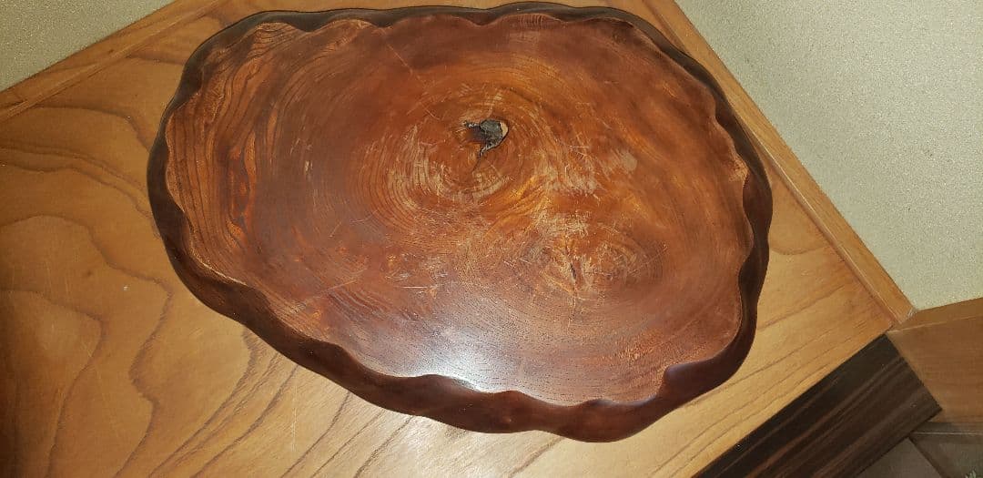 漆器 椀 黒白テクスチャー 木製台座付き