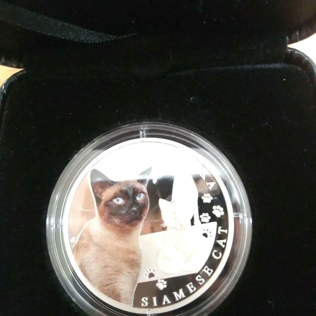 カラー銀貨、純銀シャム猫2024限定発行1000枚限定1オンス専用ケース新品