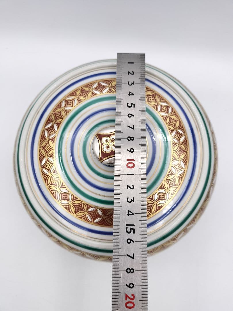 c103【未使用】平水指 七宝文独楽 西村利峰 木箱 茶道具 古物