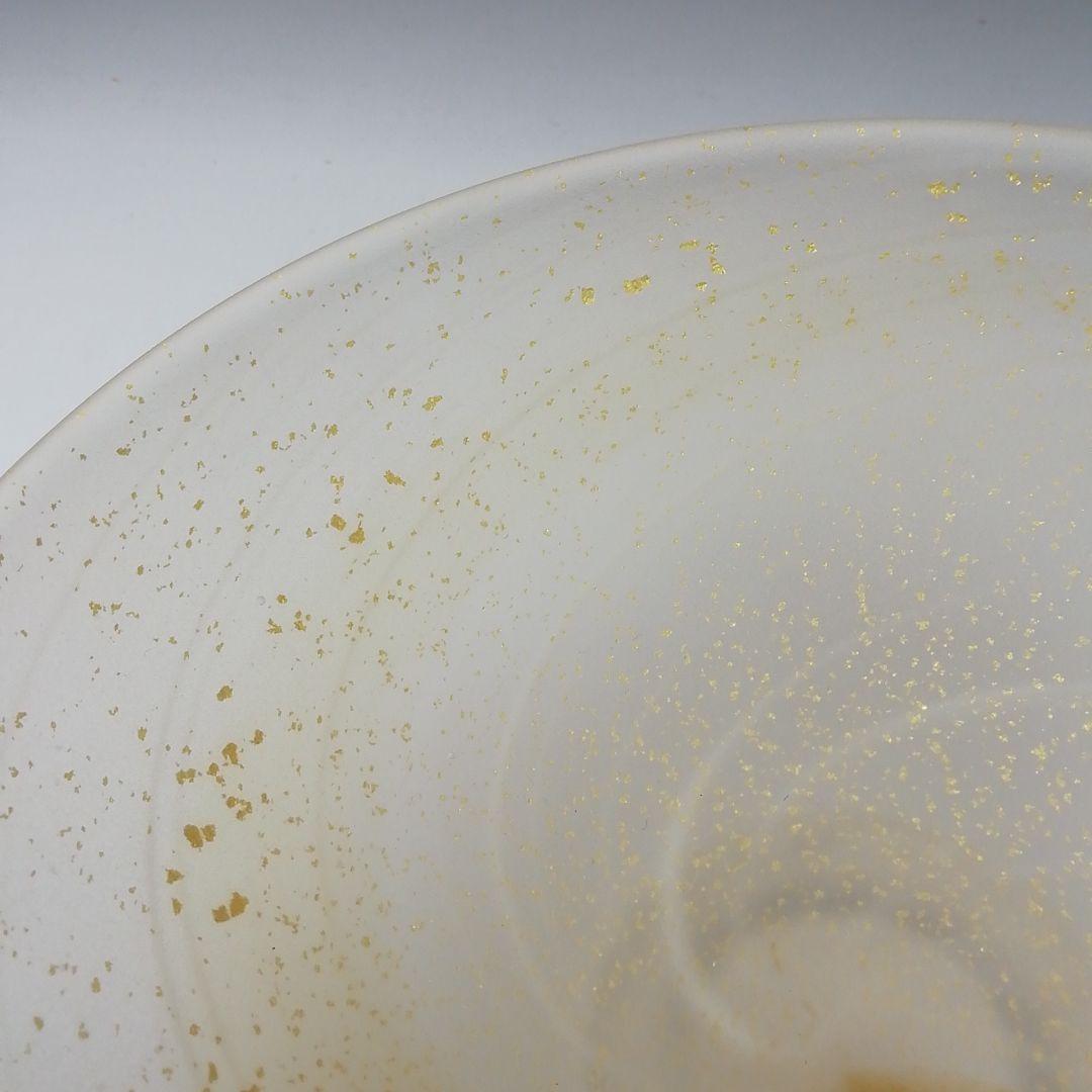 Ｔ４５１　茶碗　『瑠璃の匠』『ガラス平茶碗』『原田宗春 作』共箱　抹茶碗　茶道具