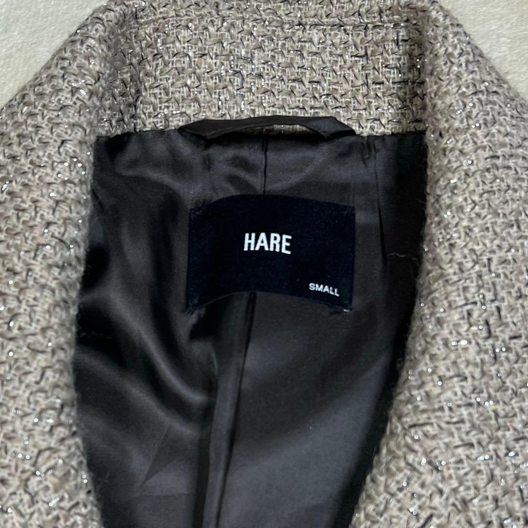 HARE ラメツイードジャケット テーラードジャケットダブルブレストジャケット