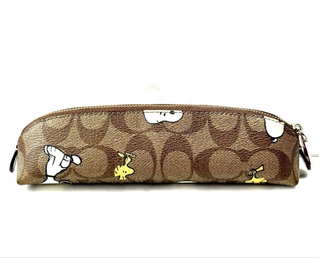 極美品 大人気 コーチ シグネチャー スヌーピー ペンケース