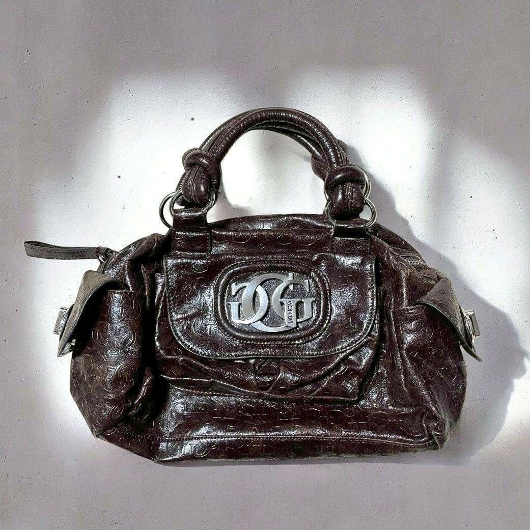 GUESS ゲス Y2K ハンドバッグ　総柄　デカロゴ　ブラウン