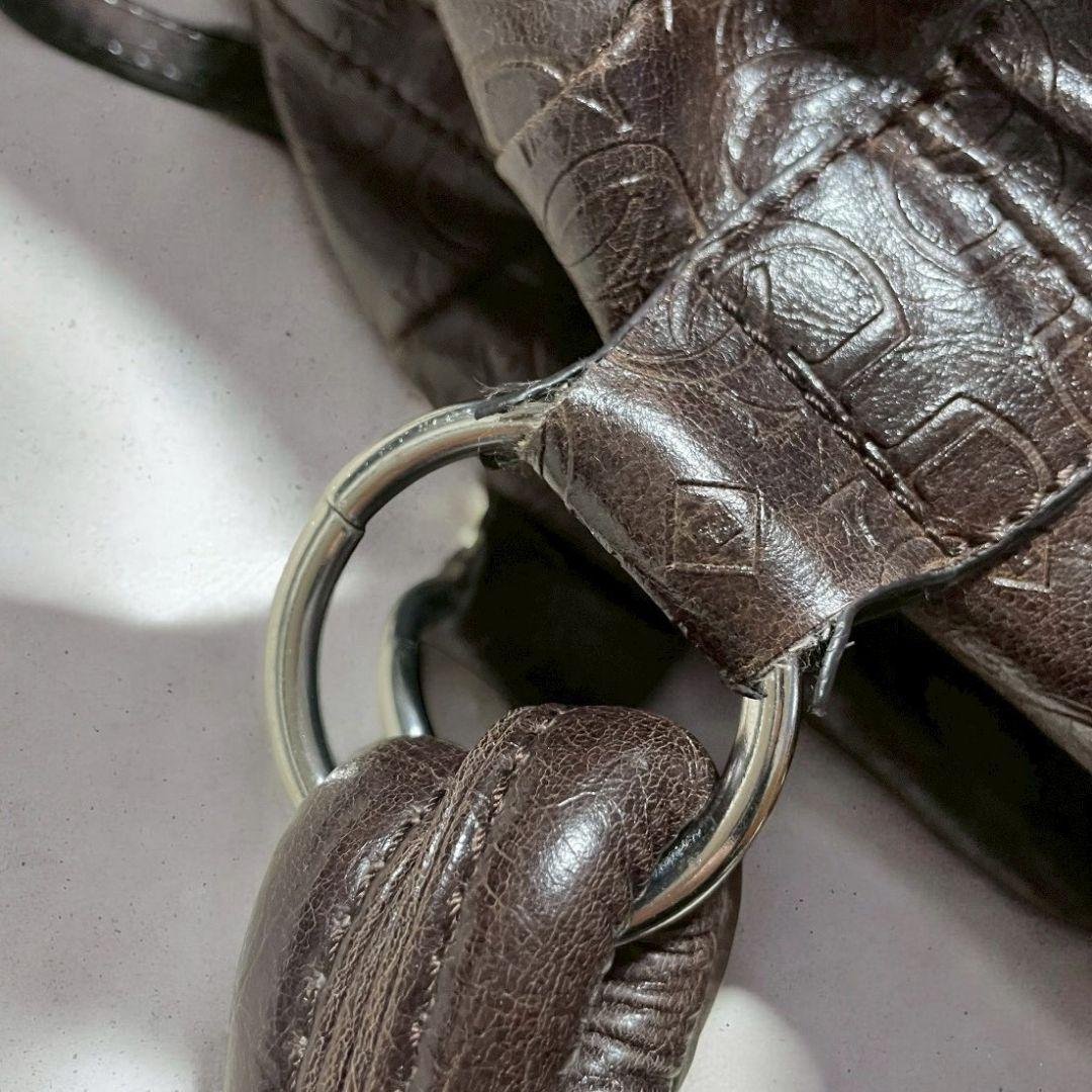 GUESS ゲス Y2K ハンドバッグ　総柄　デカロゴ　ブラウン