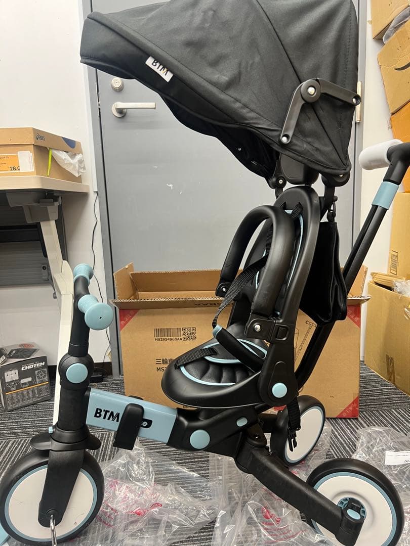 Chic子供用三輪車折りたたみ式ベビーカー 手押し棒付き 7in1 6ヶ月~6歳