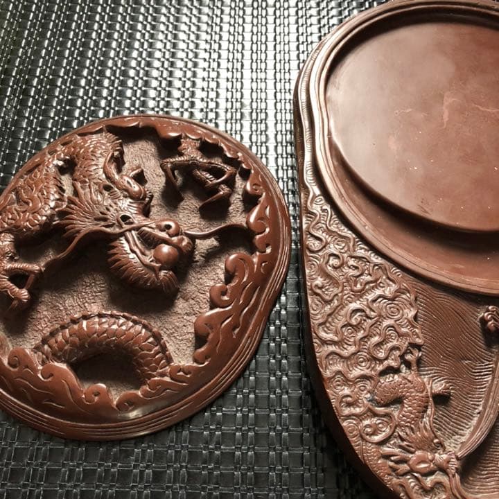 究極の古美術◼️蔵から超デカイ龍のスズリが出てきました！硯、書道具、茶道具