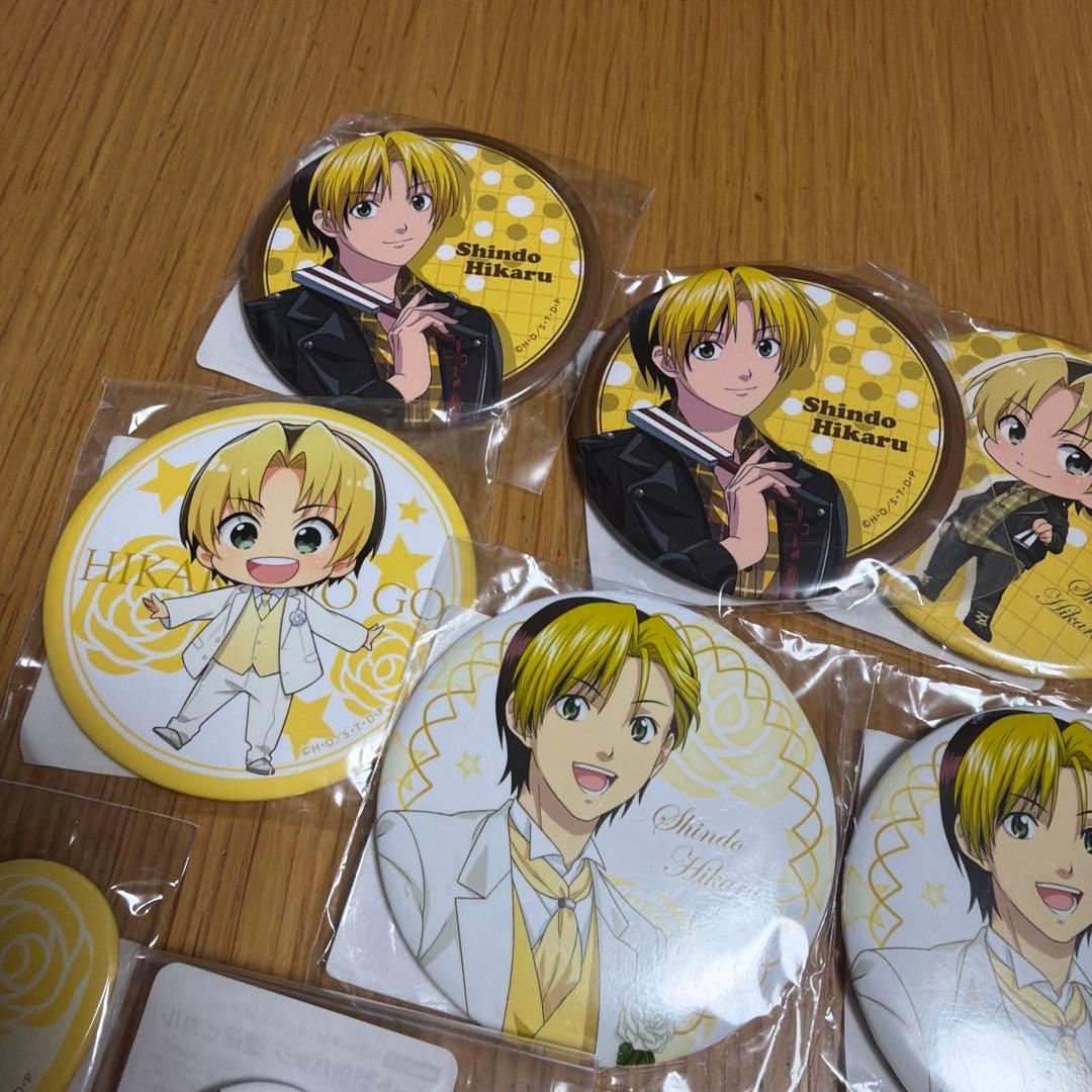 ヒカルの碁 進藤ヒカル 缶バッジ　スクエア、 キーホルダー　セット　まとめ売り