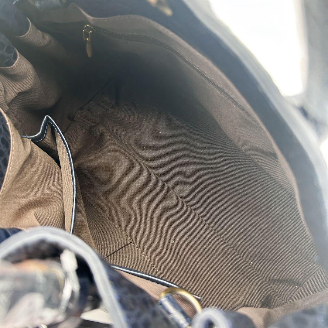 未使用タグ付き✨firmato 2wayバッグ クロコ ネイビー