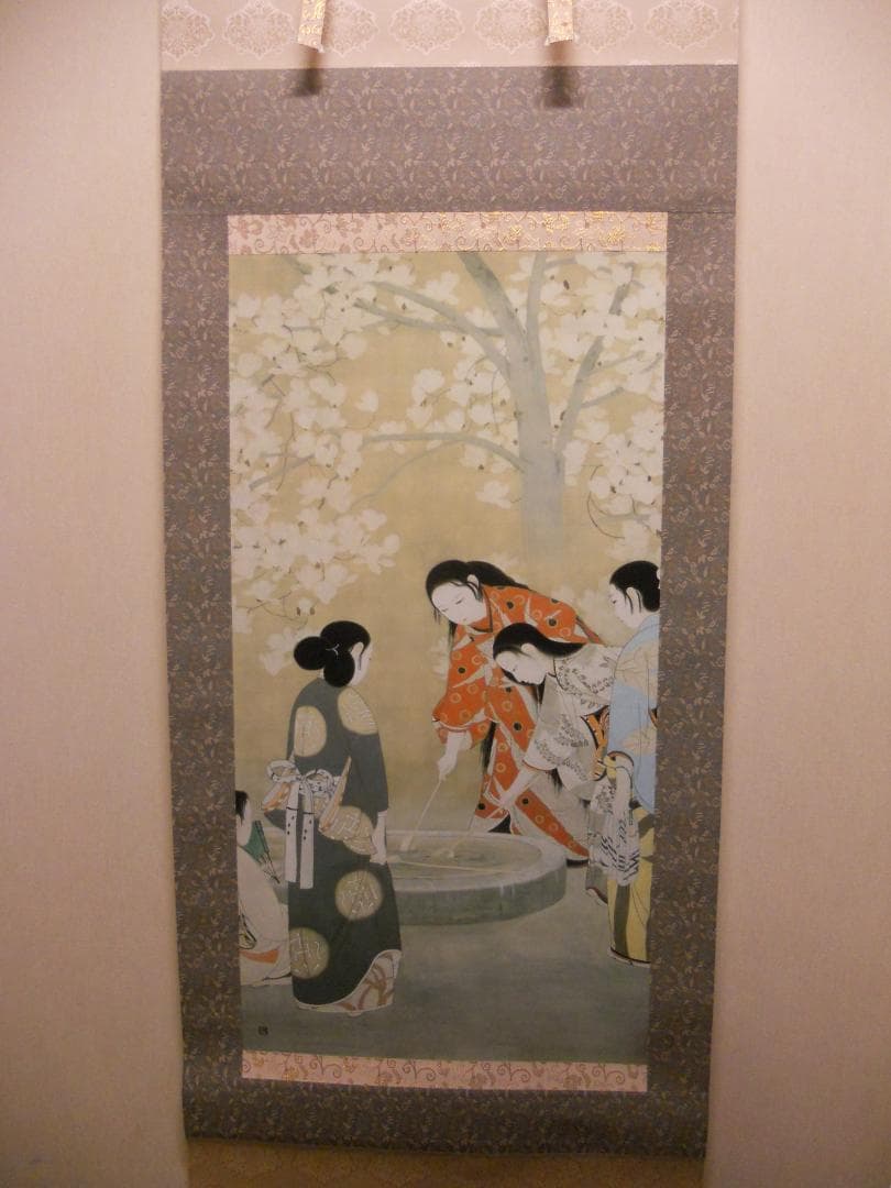 掛け軸 小林古径 『 極楽井 』 名品 複製 希少 軸装 茶道具 掛軸 新品