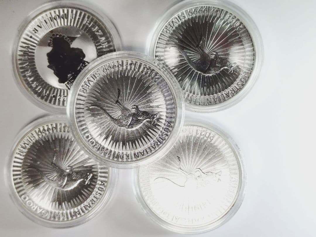 オーストラリア・2023カンガルー銀貨1オンス 5枚セット　 純銀