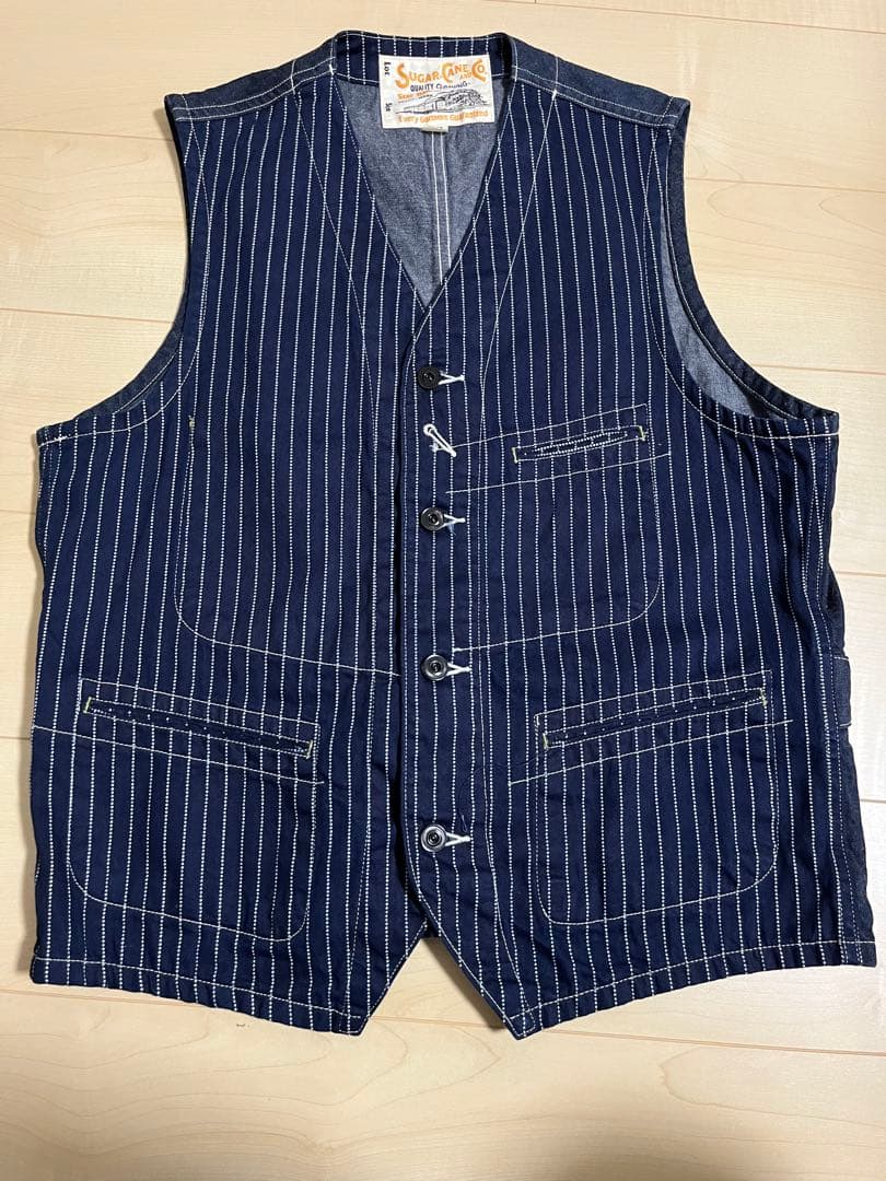 Sugar Cane & Co. ストライプベスト サイズ42