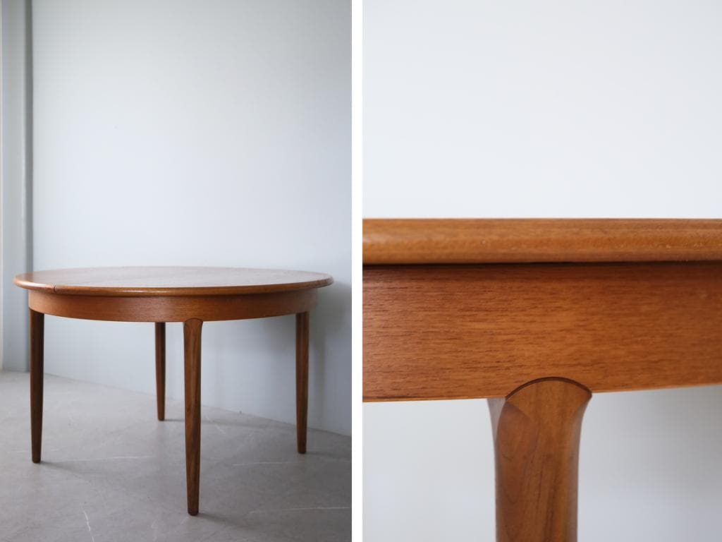 英国アンティークMeredewメレビュー製ラウンドダイニングテーブル89-145