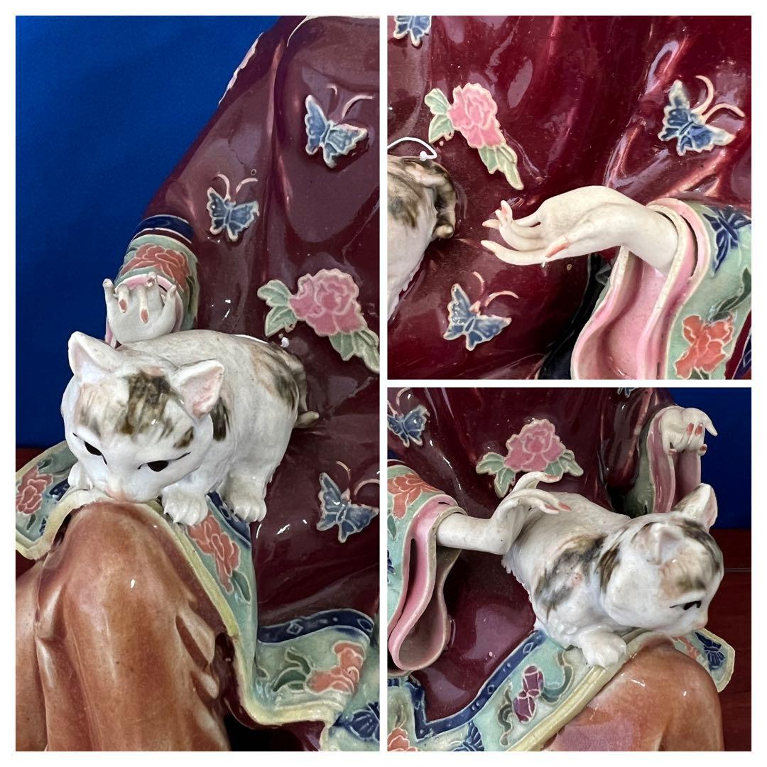 中国古美術/置物 【貴婦像，林偉東手製 ，精品】稀少品